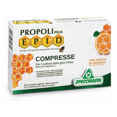 Specchiasol® Zuckerfreies Propolis-Pastillen-Orangenaroma - EPID® patentiert, 600 mg Extrakt.
