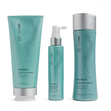   Nu Skin ageLOC Nutriol Scalp & Hair-System Kopfhaut und Haarpflege-System von 200 ML (Shampoo) 175 ML (Konditionierung) und 75 ml (SERUM
