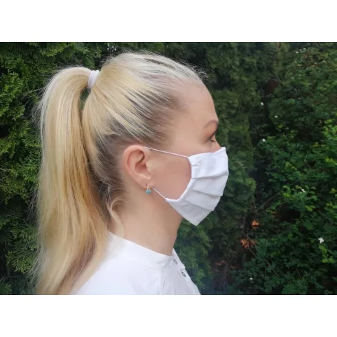 TEXTILMUNDMASKE, MULTILAYER, WEISS 100% BAUMWOLLE