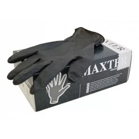 MAXTER nitrilschwarze Gummihandschuhe Größe "M" 100 Stk