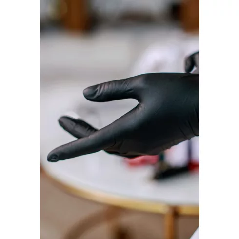 Hochwertige L. Beauty Nitrilhandschuhe - schwarz - 60 Stück "M"