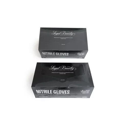 Hochwertige L. Beauty Nitrilhandschuhe - schwarz - 60 Stück "M"